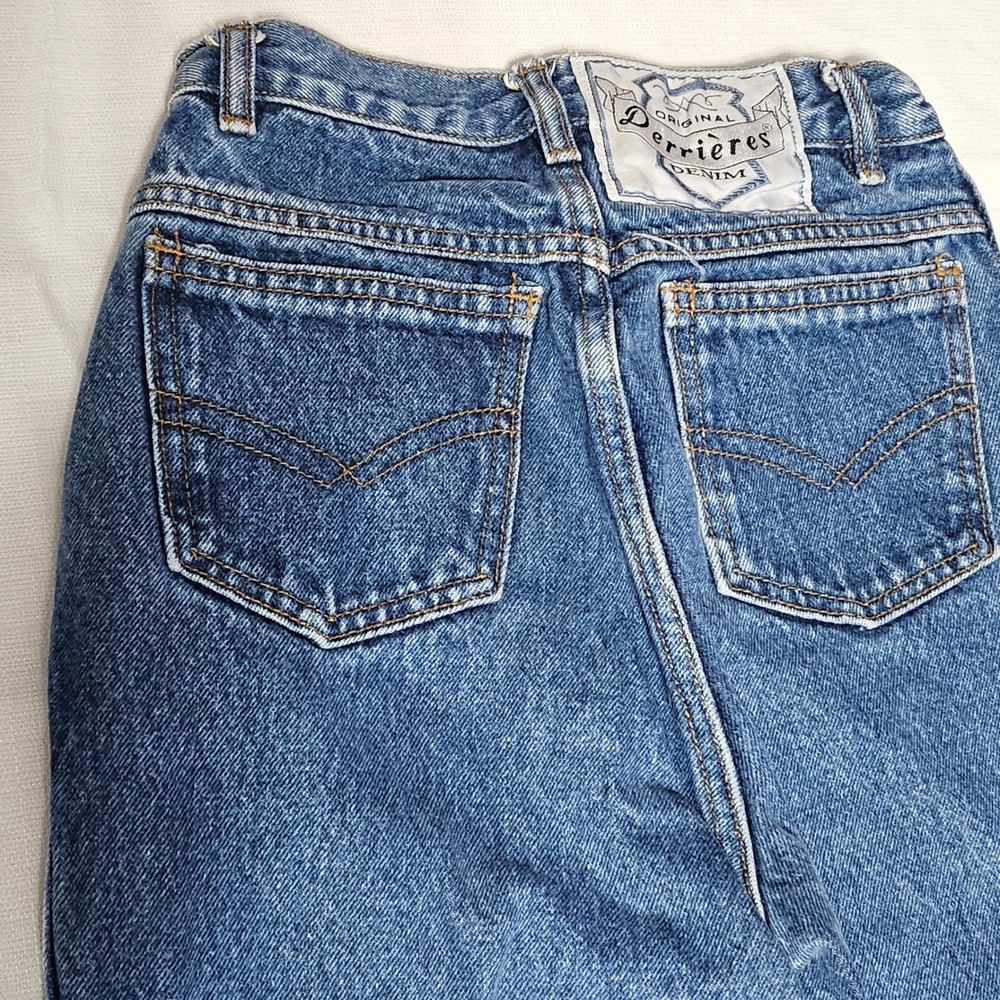 Derrieres Denim Blue Jeans young women‎ Size 8 22x27 High Rise Straight Leg - Picture 11 of 14